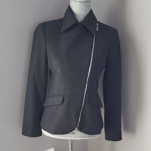 Franco Mirabelli Gray Jacket with Asymmetrical Zipper